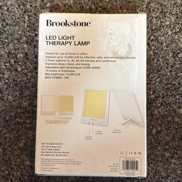 Brookstone LED Light Therapy Lamp - White and Yellow - Picture 3 of 5